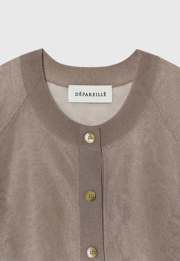 LAME SHEER DOLMAN CARDIGAN / ラメシアードルマンカーディガン 詳細画像 Brown 3