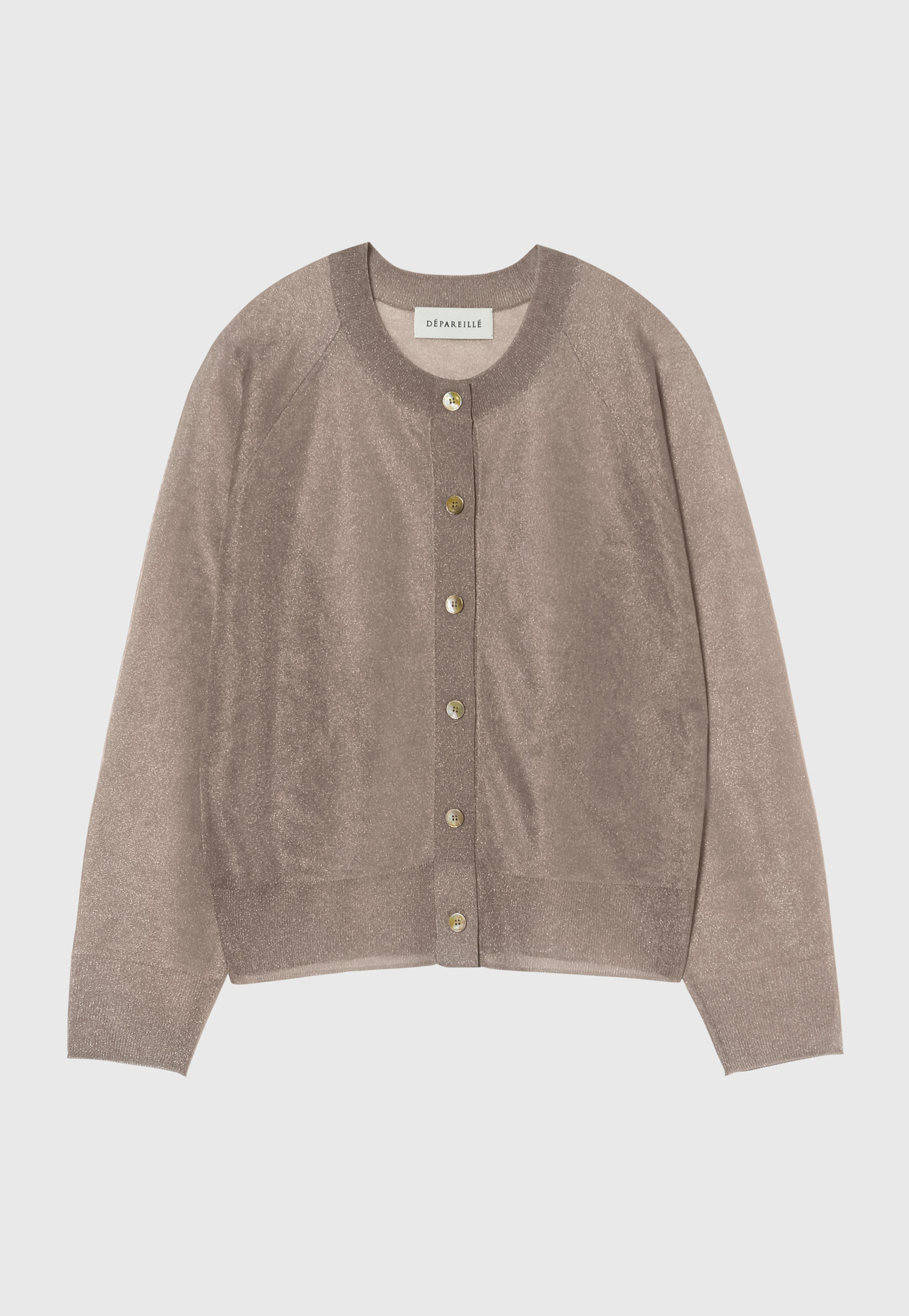 LAME SHEER DOLMAN CARDIGAN / ラメシアードルマンカーディガン 詳細画像 Brown 1