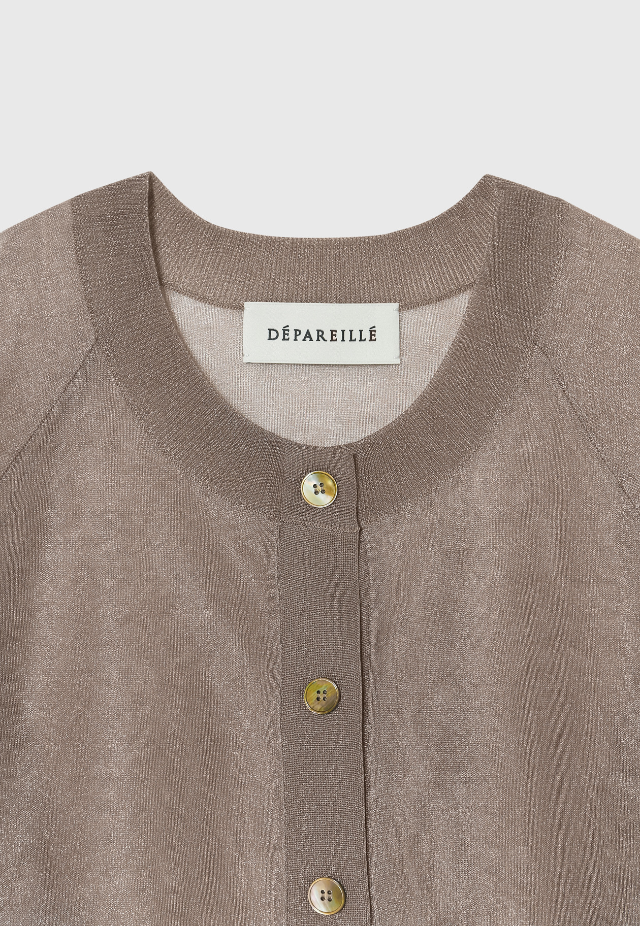 LAME SHEER DOLMAN CARDIGAN / ラメシアードルマンカーディガン 詳細画像 Brown 3