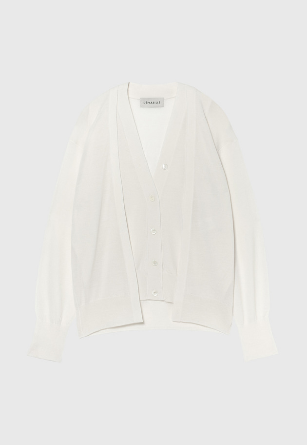 HIGH GAUGE LAYERED CARDIGAN / ハイゲージレイヤードカーディガン 詳細画像 OW 5