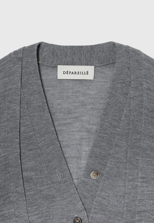 HIGH GAUGE LAYERED CARDIGAN / ハイゲージレイヤードカーディガン 詳細画像 Gray 3