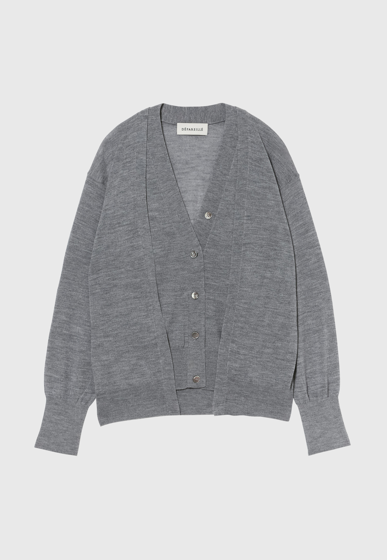 HIGH GAUGE LAYERED CARDIGAN / ハイゲージレイヤードカーディガン 詳細画像 Gray 1