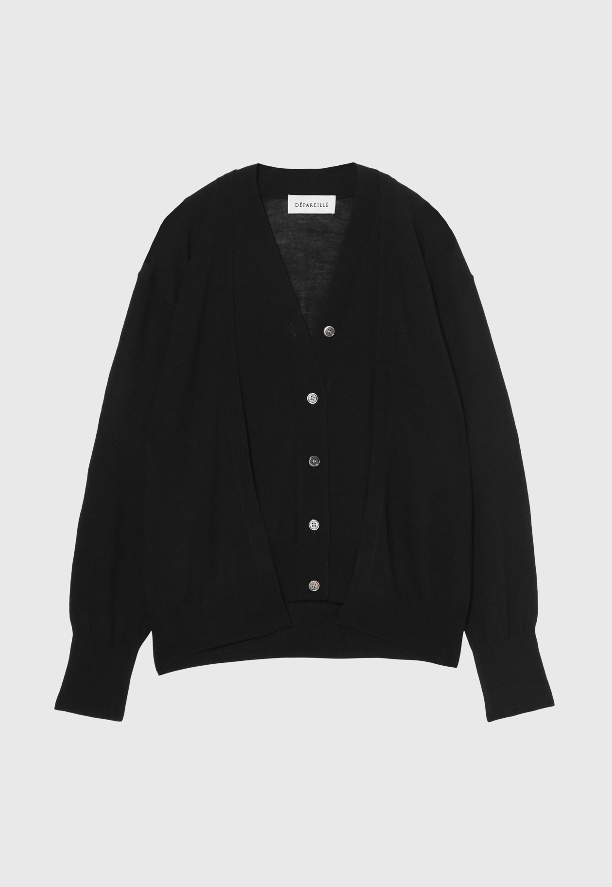 HIGH GAUGE LAYERED CARDIGAN / ハイゲージレイヤードカーディガン 詳細画像 Black 1