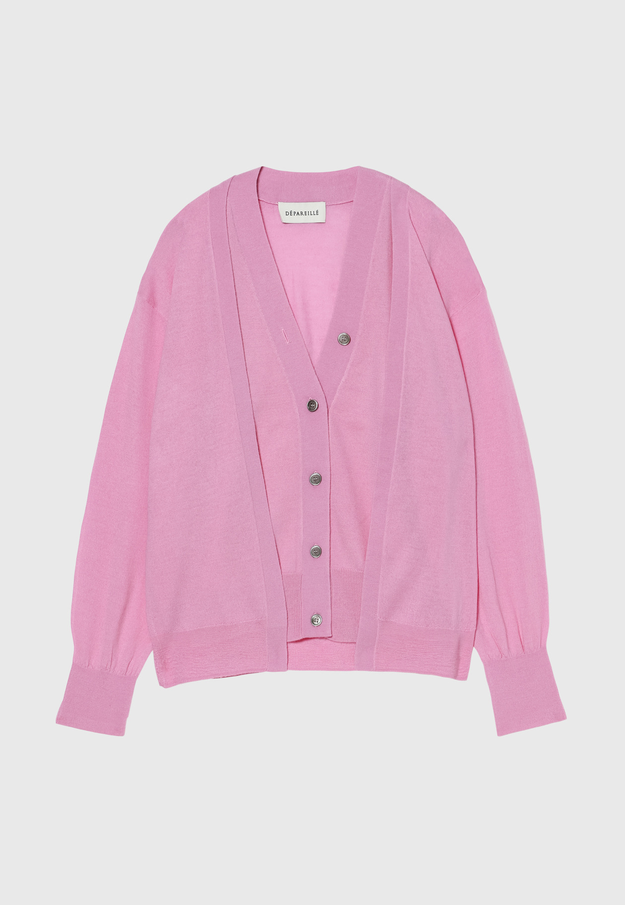 HIGH GAUGE LAYERED CARDIGAN / ハイゲージレイヤードカーディガン 詳細画像 Pink 1