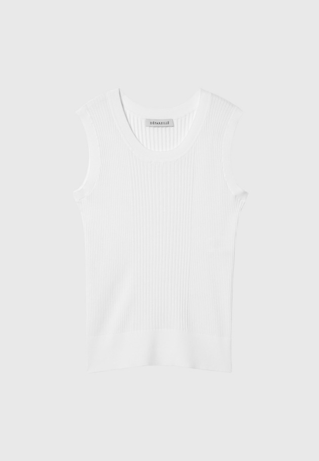 COTTON RIB NO SLEEVE / コットンリブノースリーブ 詳細画像 White 1