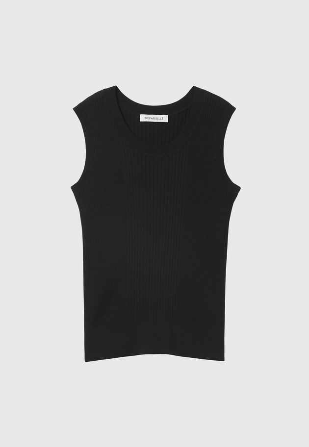 COTTON RIB NO SLEEVE / コットンリブノースリーブ 詳細画像 Black 1
