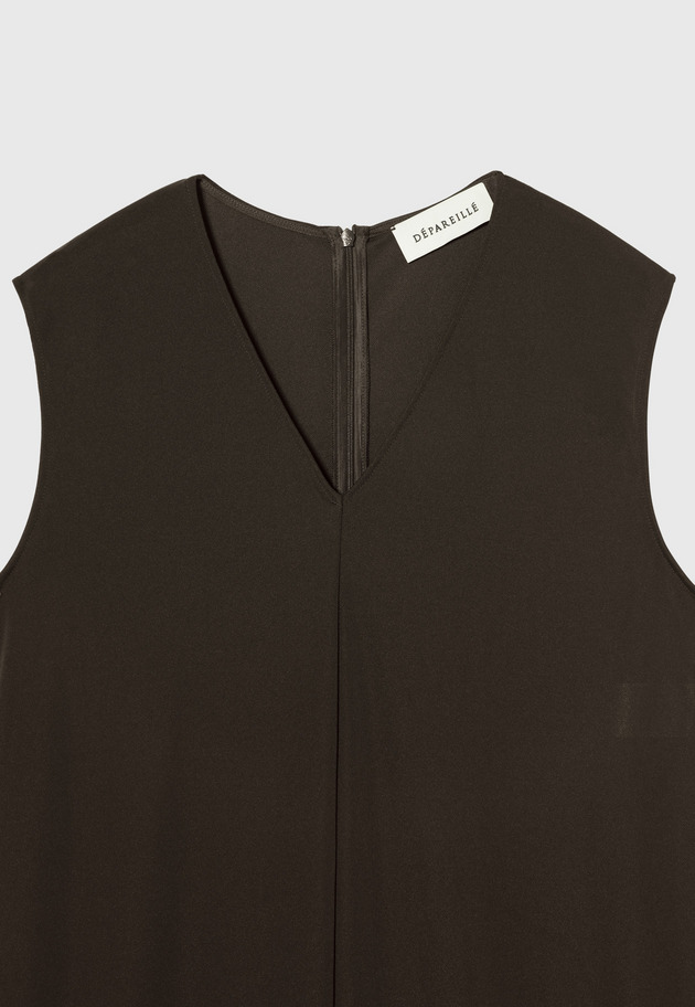 TRIACETATE JERSEY COMBINAISON / トリアセテートジャージーコンビネゾン 詳細画像 Brown 3