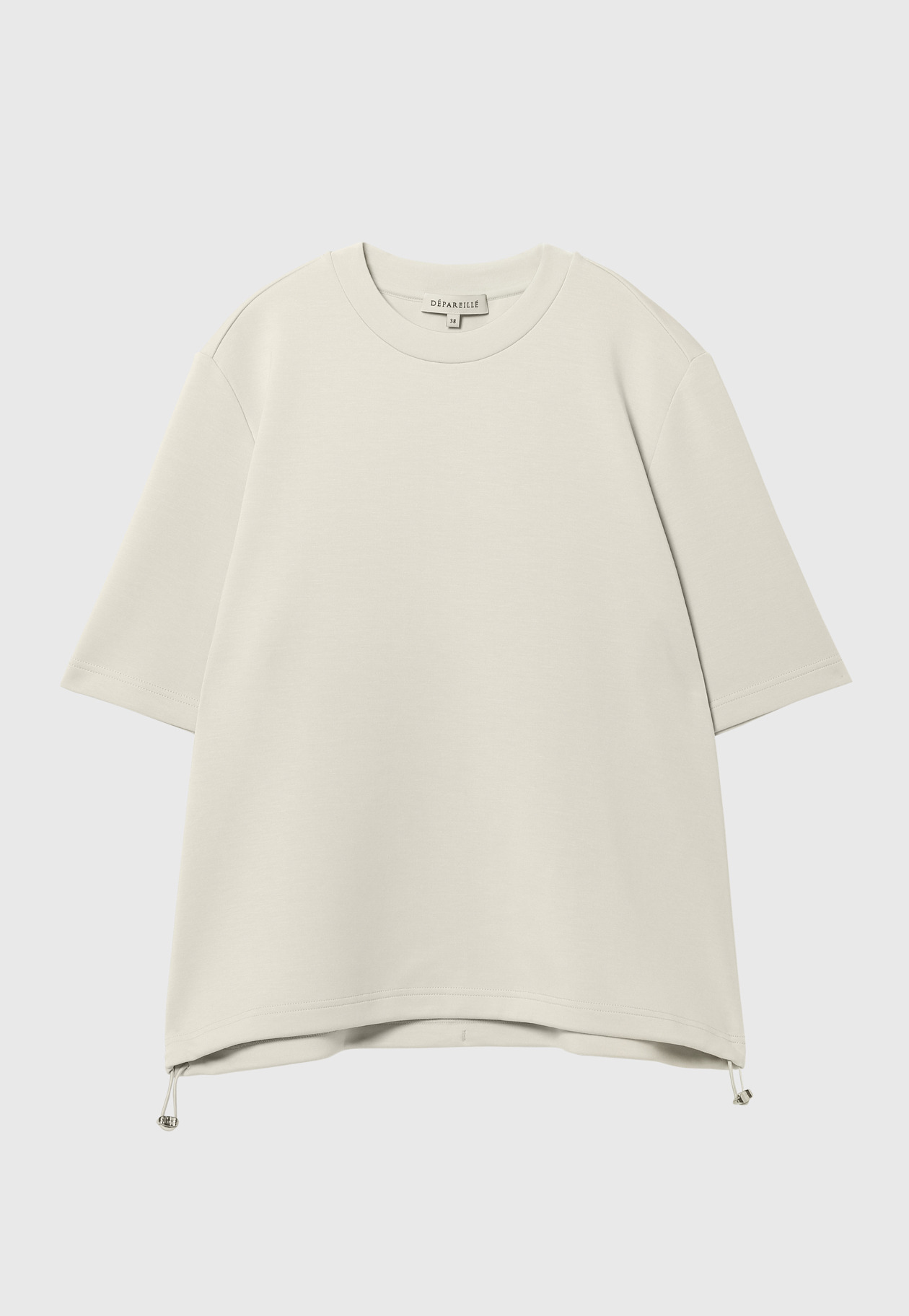 PONTE DRAWSTRING T-SHIRT / ポンチドローストリングTシャツ 詳細画像 Beige 1