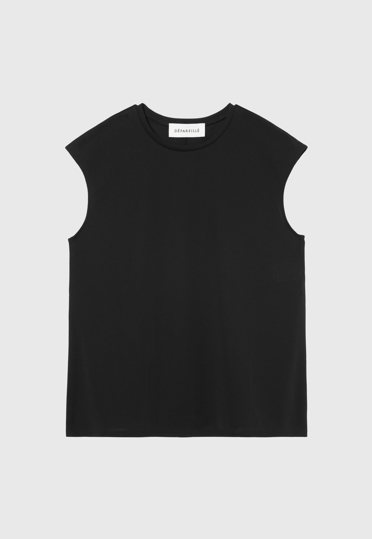 TRIACETATE JERSEY SLEEVELESS TOPS / トリアセテートジャージースリーブレストップス 詳細画像 Black 1