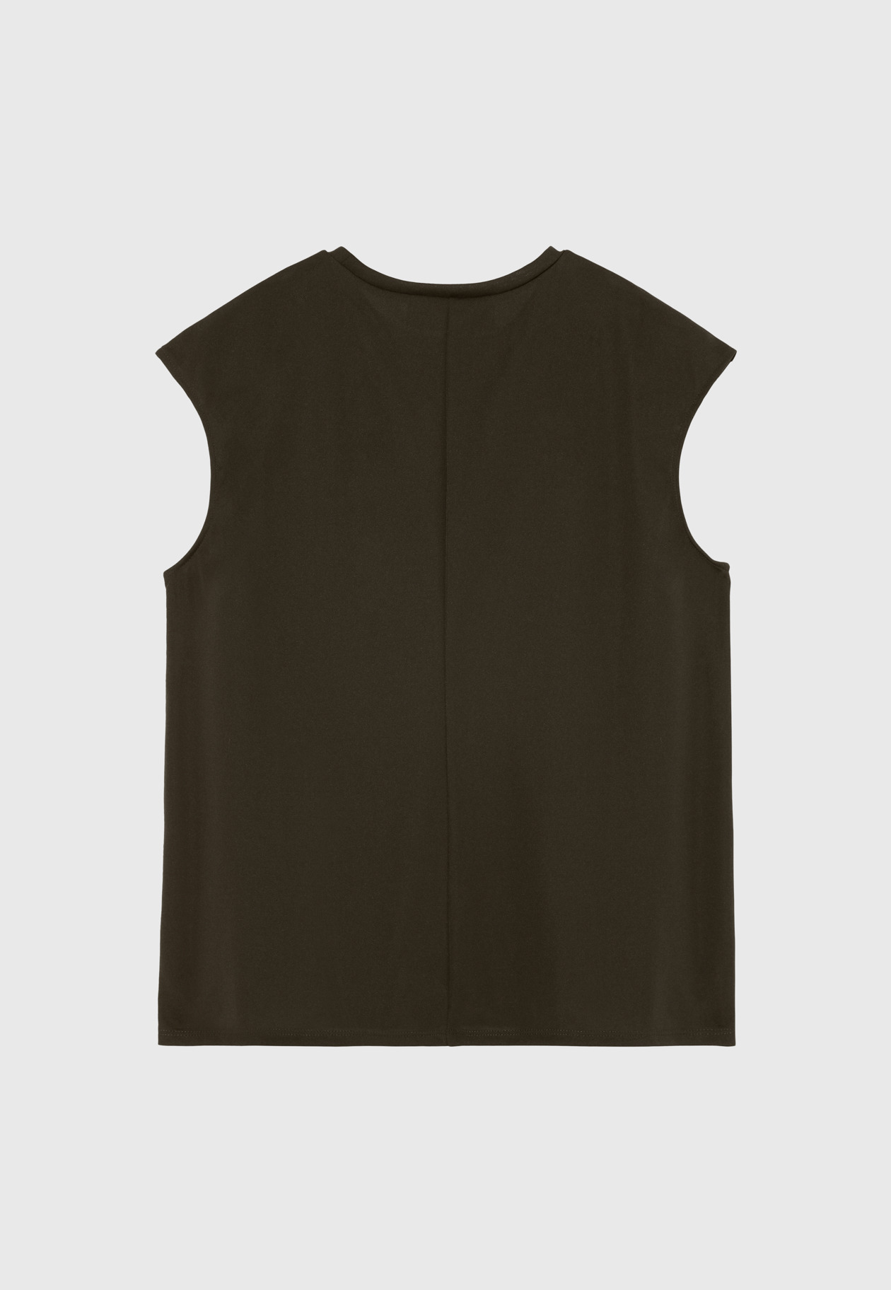 TRIACETATE JERSEY SLEEVELESS TOPS / トリアセテートジャージースリーブレストップス 詳細画像 Brown 2