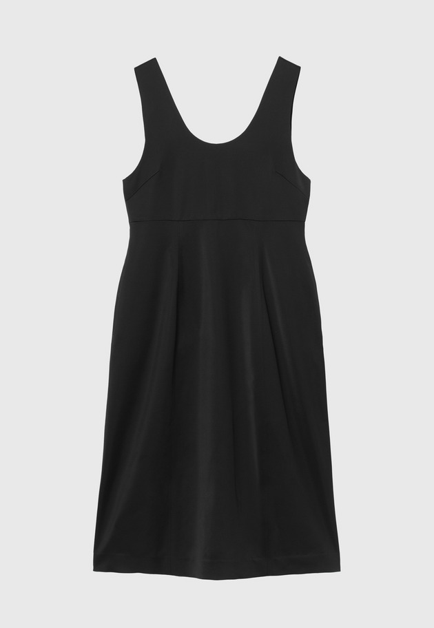 WOOL VISCOSE SATIN JUMPER SKIRT / ウールヴィスコースサテンジャンパースカート 詳細画像 Black 6