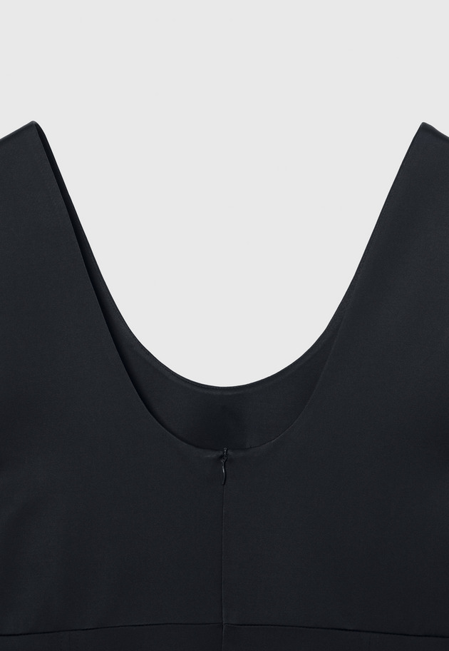 WOOL VISCOSE SATIN JUMPER SKIRT / ウールヴィスコースサテンジャンパースカート 詳細画像 Navy 4