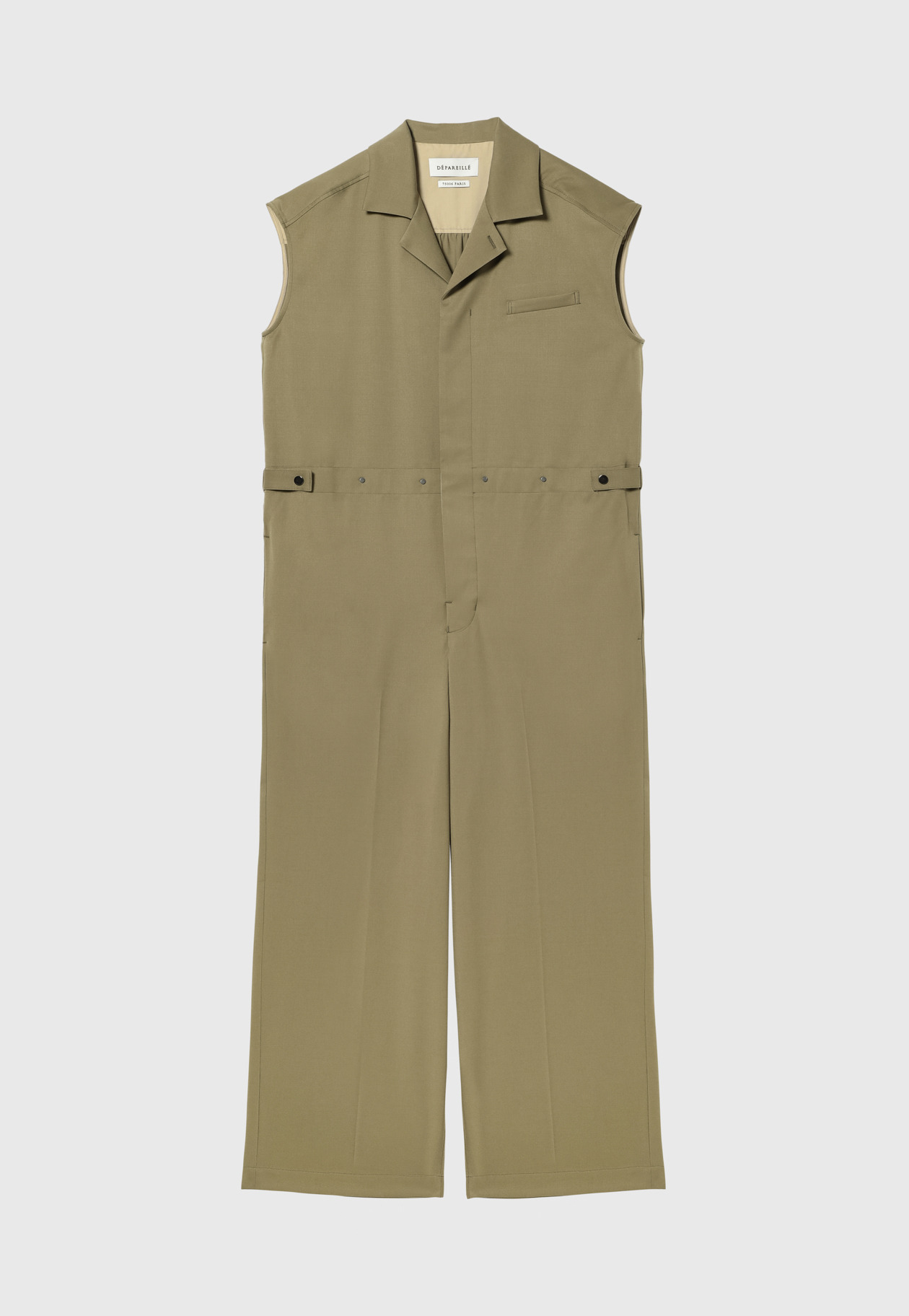 WOOL TWILL SHORT SLEEVE COMBINAISON / ウールツイルショートスリーブコンビネゾン 詳細画像 Beige 1