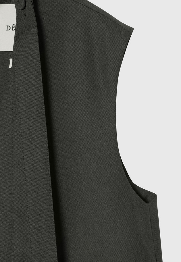 DOSEKIN CHOKER SLEEVELESS DRESS / ドスキンチョーカースリーブレスドレス 詳細画像 Gray 5