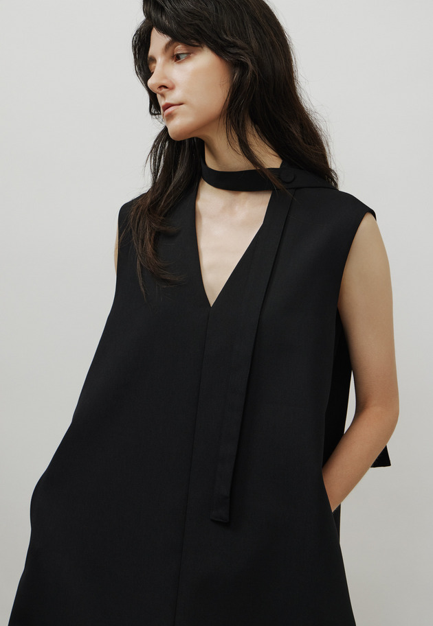 DOSEKIN CHOKER SLEEVELESS DRESS / ドスキンチョーカースリーブレスドレス 詳細画像 Black 4