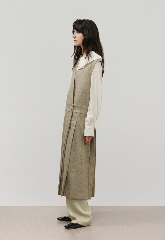 NEP WOOL WRAP DRESS / ネップウールラップドレス 詳細画像 Beige 2