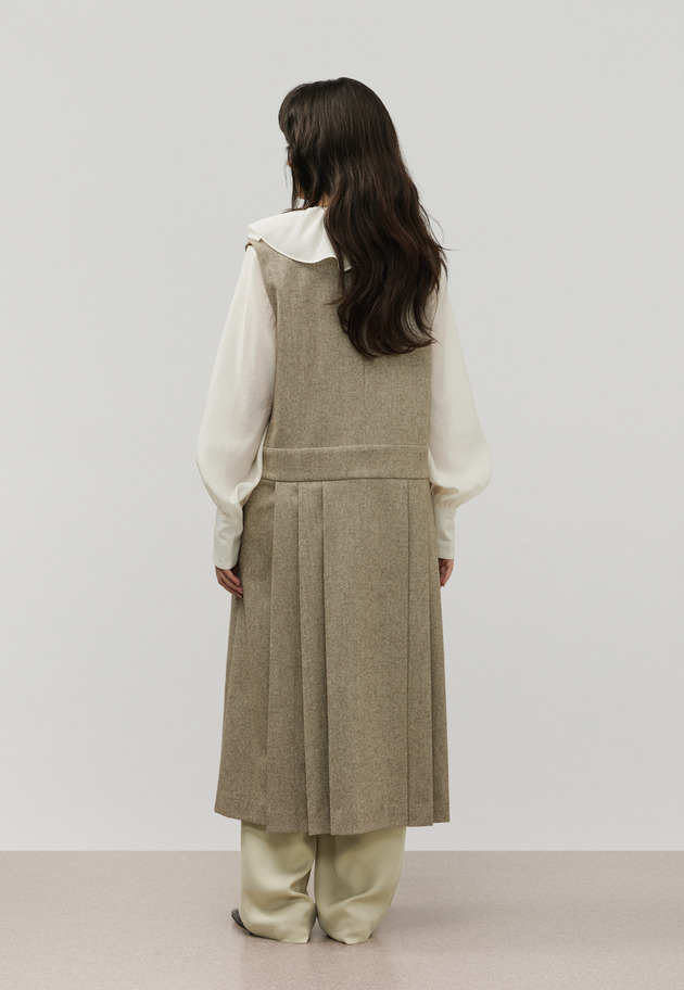 NEP WOOL WRAP DRESS / ネップウールラップドレス 詳細画像 Beige 3