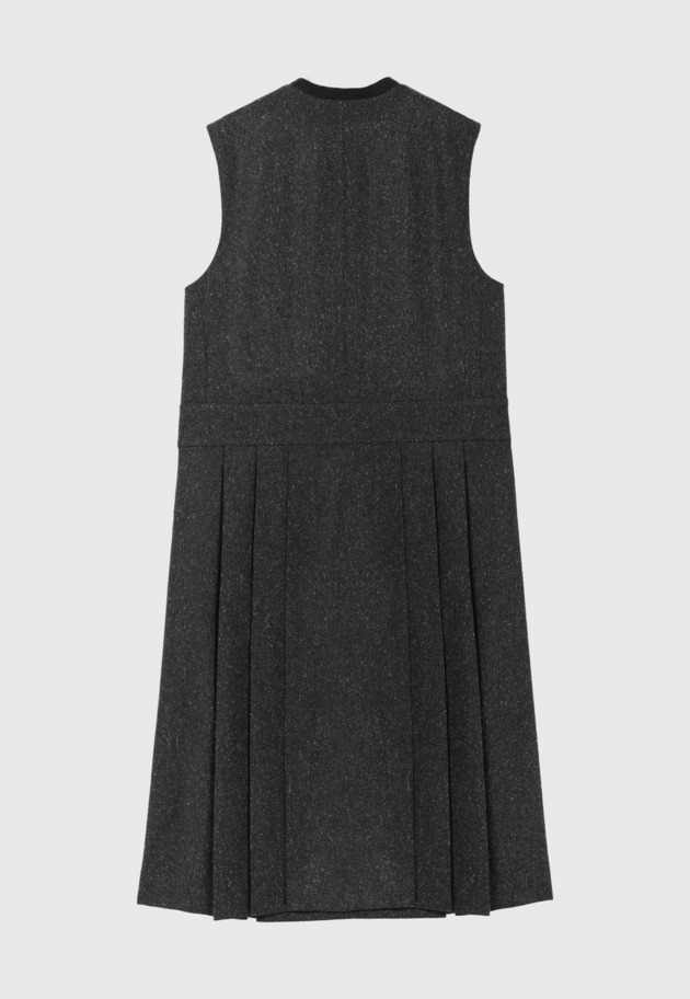 NEP WOOL WRAP DRESS / ネップウールラップドレス 詳細画像 Black 2