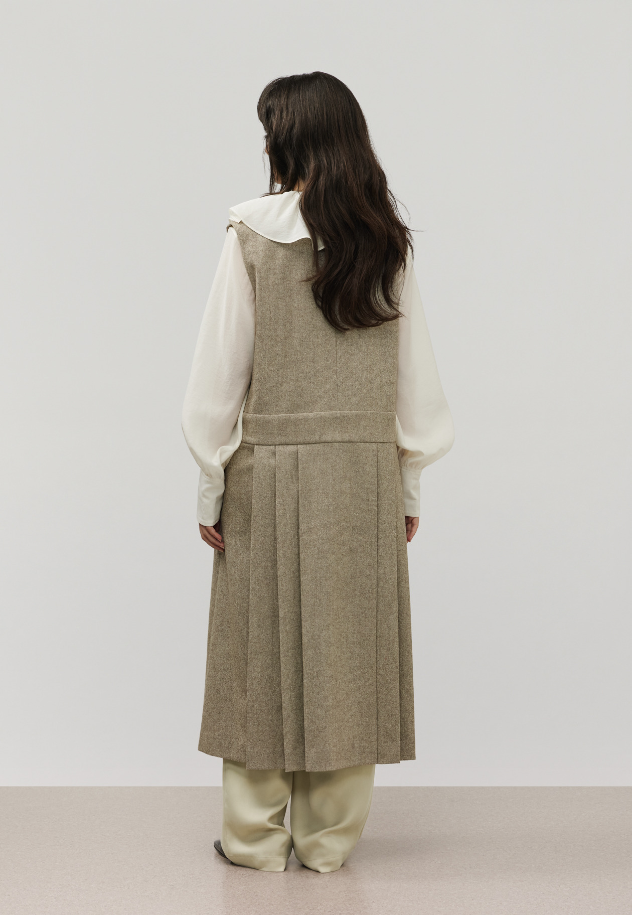 NEP WOOL WRAP DRESS / ネップウールラップドレス 詳細画像 Beige 3