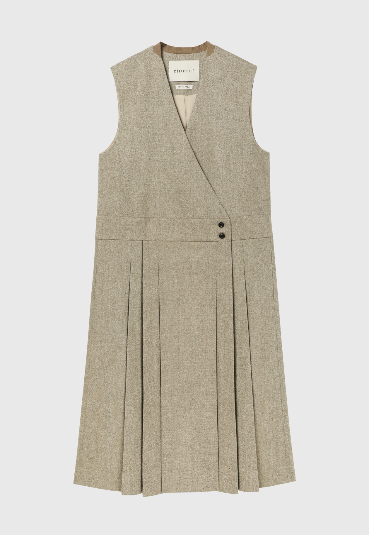 NEP WOOL WRAP DRESS / ネップウールラップドレス 詳細画像 Beige 6