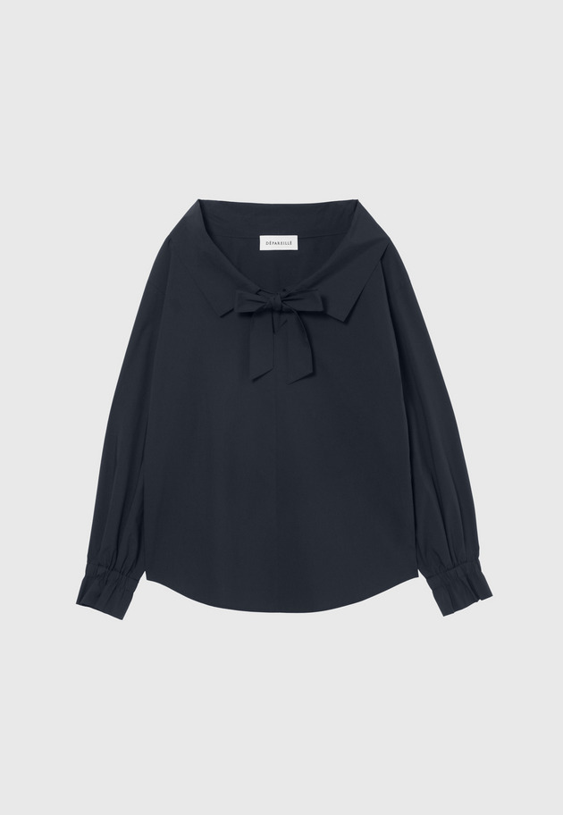 TYPEWRITER FRILL BLOUSE / タイプライターフリルブラウス 詳細画像 Navy 2