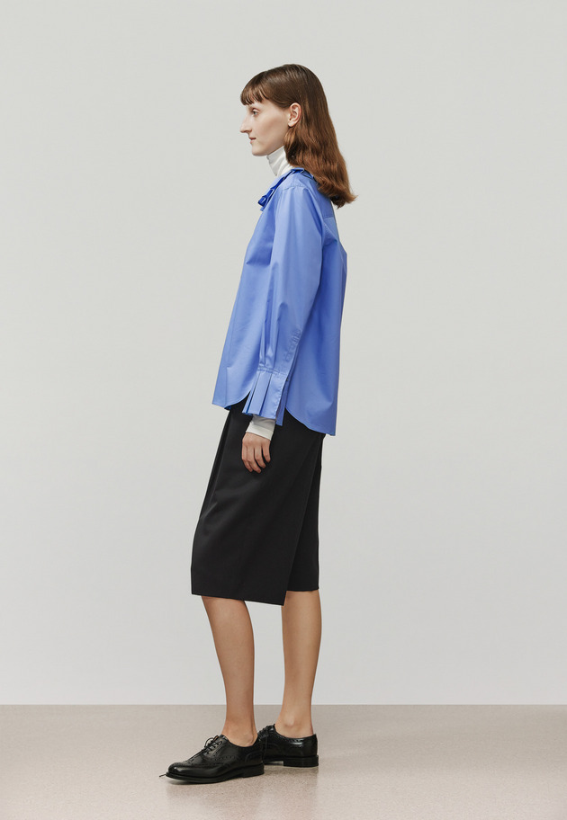 COTTONPOLYESTER PLEATS BLOUSE / コットンポリエステルプリーツブラウス 詳細画像 Sax 2