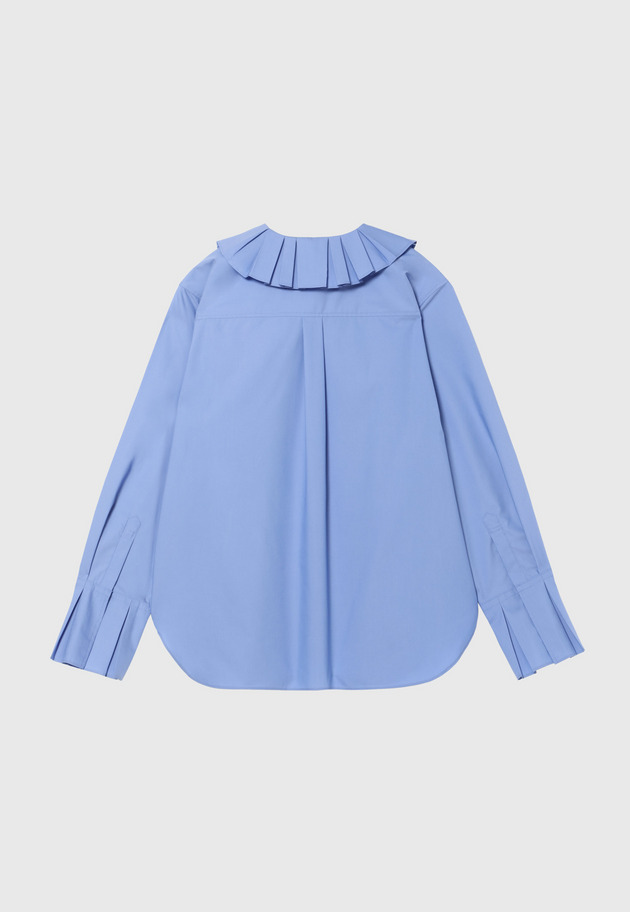 COTTONPOLYESTER PLEATS BLOUSE / コットンポリエステルプリーツブラウス 詳細画像 Sax 6