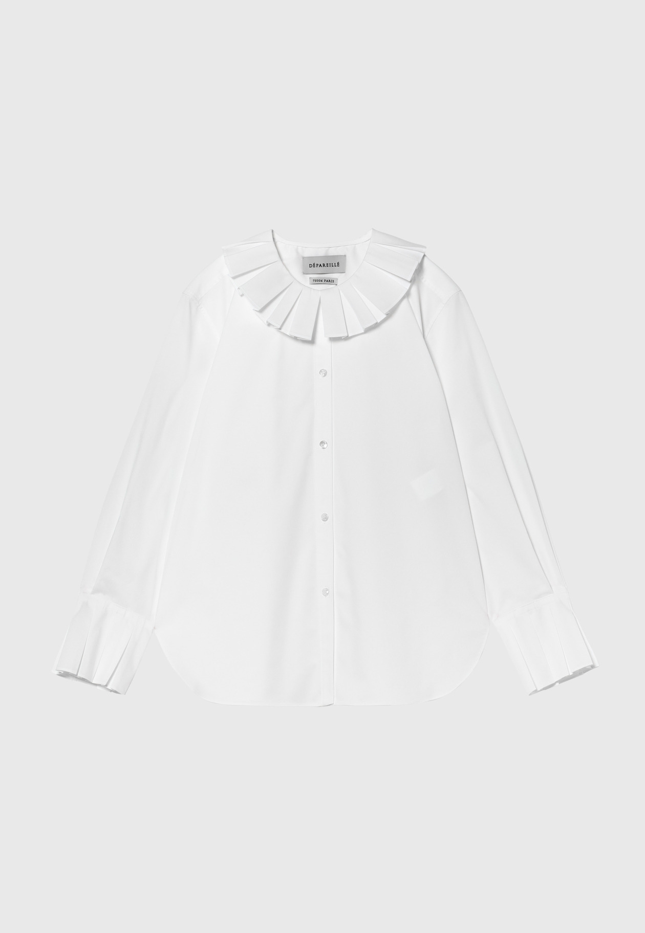 COTTONPOLYESTER PLEATS BLOUSE / コットンポリエステルプリーツブラウス 詳細画像 White 1