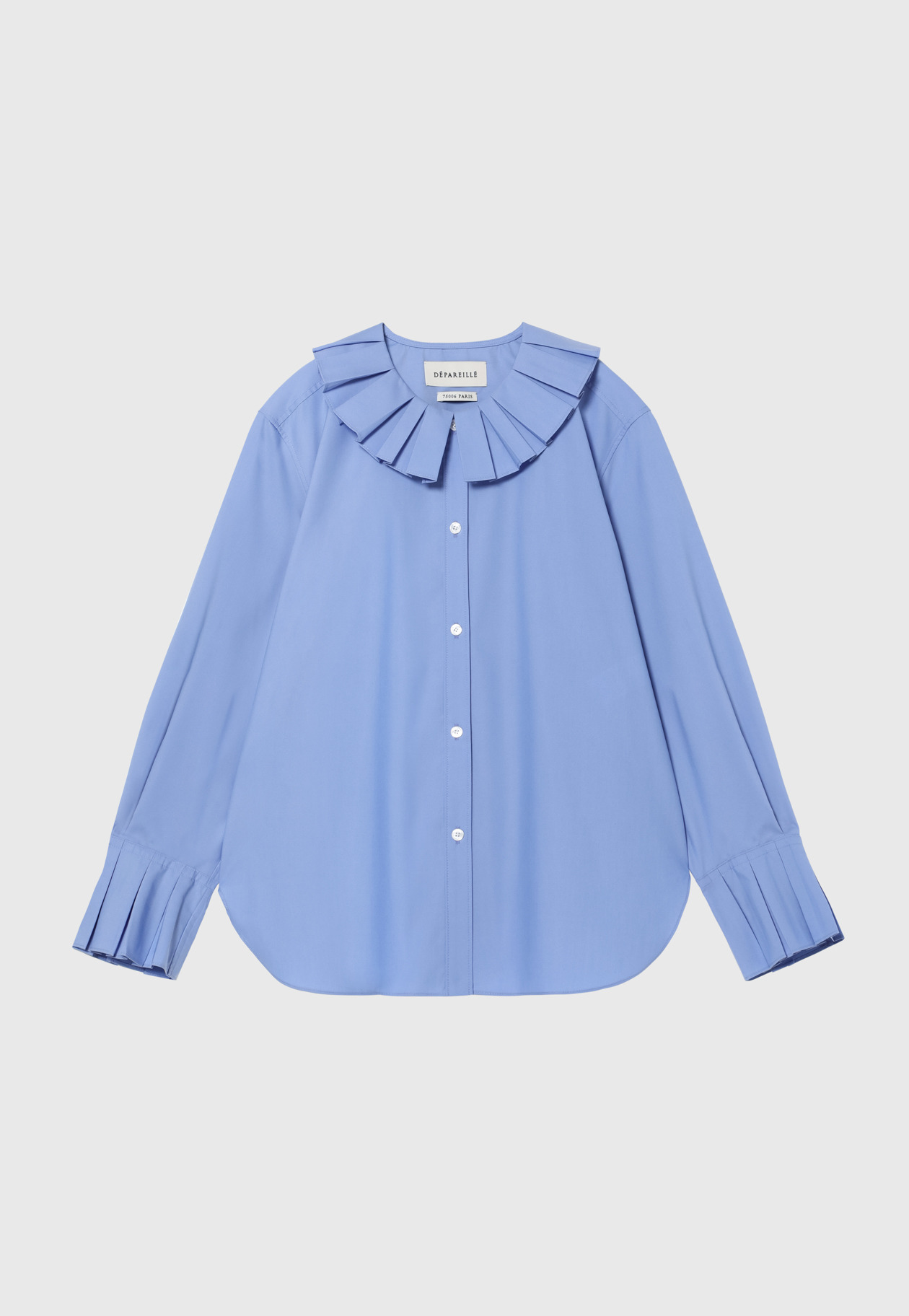COTTONPOLYESTER PLEATS BLOUSE / コットンポリエステルプリーツブラウス 詳細画像 Sax 5