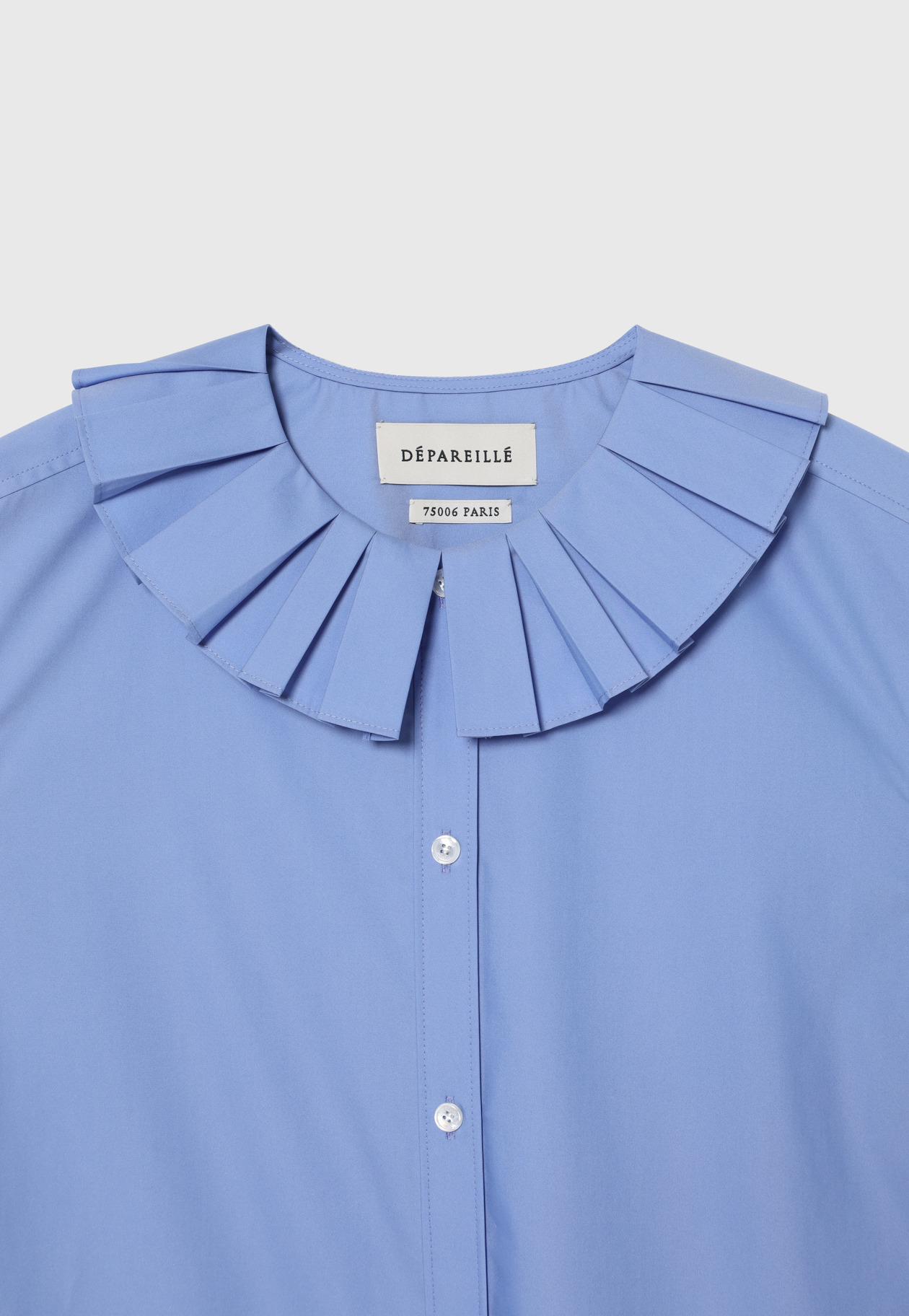 COTTONPOLYESTER PLEATS BLOUSE / コットンポリエステルプリーツブラウス 詳細画像 Sax 7