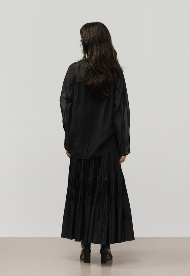 SILK ORGANDY BLOUSE / シルクオーガンジーブラウス 詳細画像 Black 8