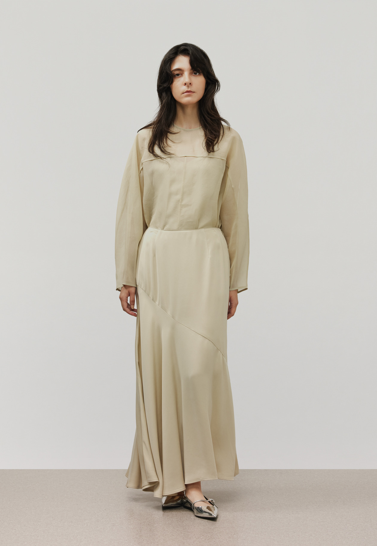 SILK ORGANDY BLOUSE / シルクオーガンジーブラウス 詳細画像 Beige 2