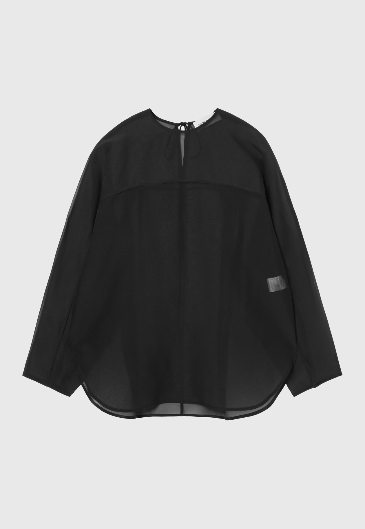SILK ORGANDY BLOUSE / シルクオーガンジーブラウス 詳細画像 Black 1