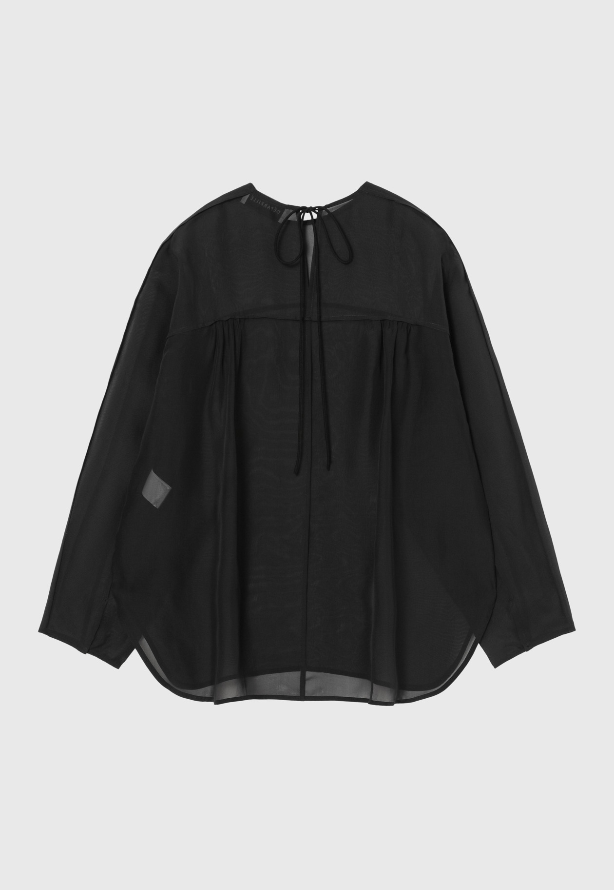 SILK ORGANDY BLOUSE / シルクオーガンジーブラウス 詳細画像 Black 2