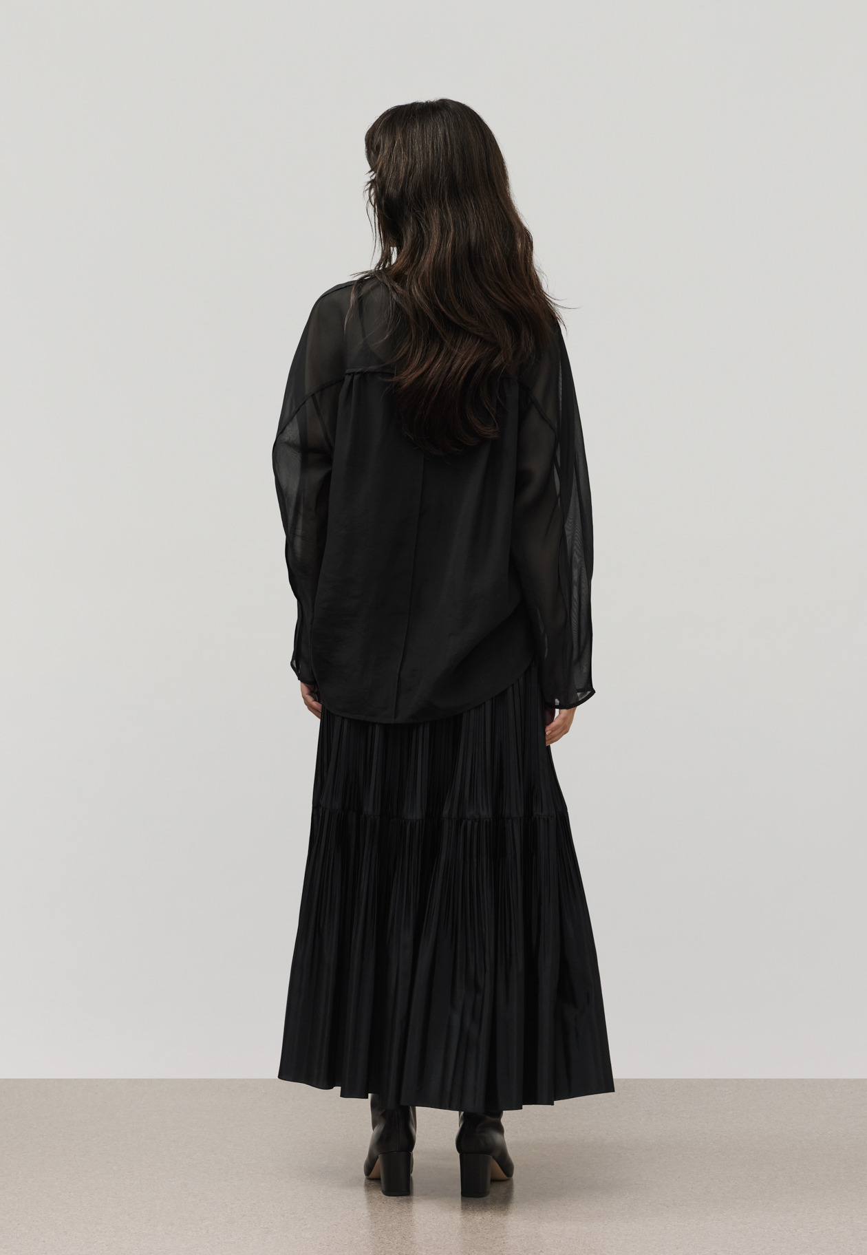 SILK ORGANDY BLOUSE / シルクオーガンジーブラウス 詳細画像 Black 8