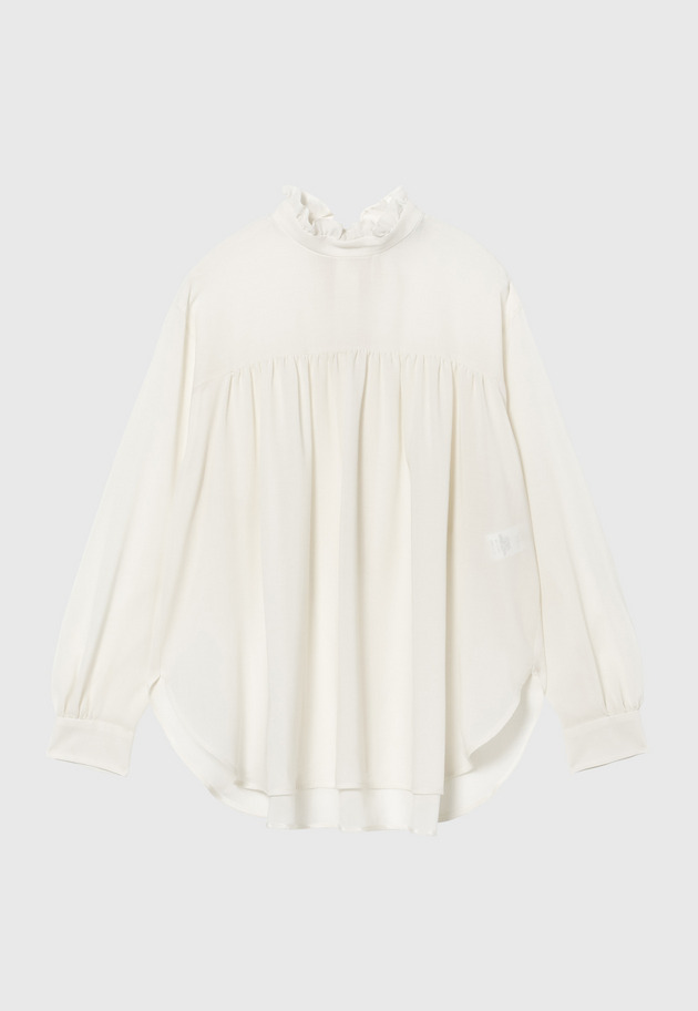 WOOL VIYELLA BOW BLOUSE / ウールビエラボウブラウス 詳細画像 OW 1