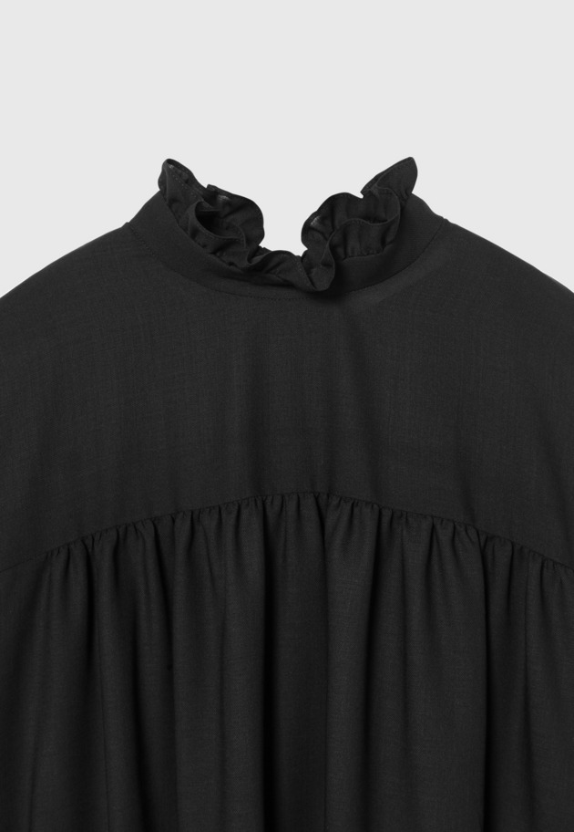 WOOL VIYELLA BOW BLOUSE / ウールビエラボウブラウス 詳細画像 Navy 4