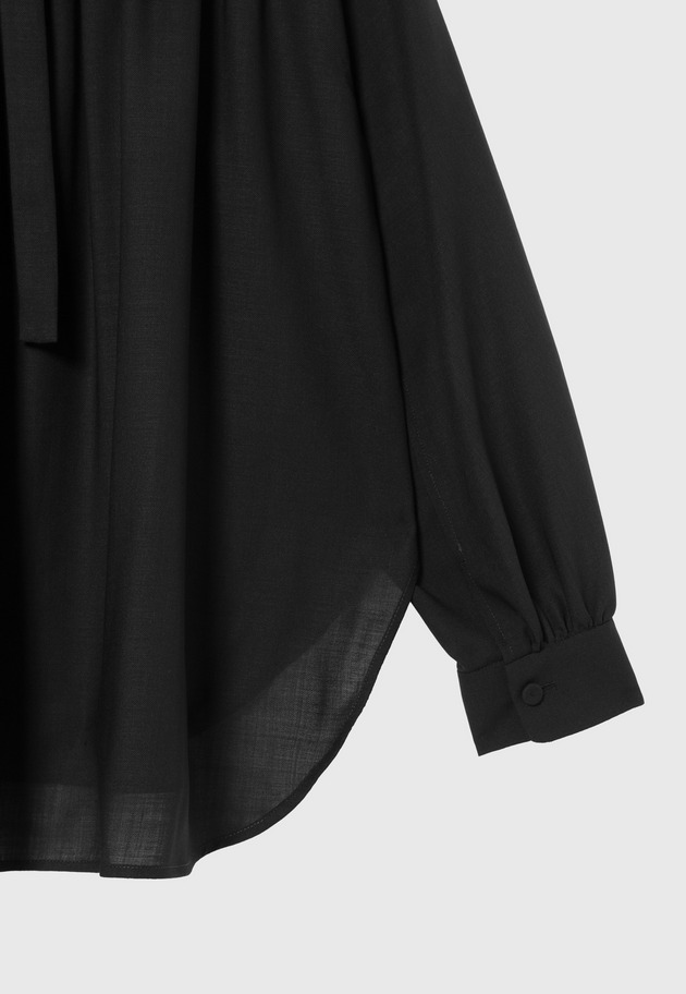 WOOL VIYELLA BOW BLOUSE / ウールビエラボウブラウス 詳細画像 Navy 6