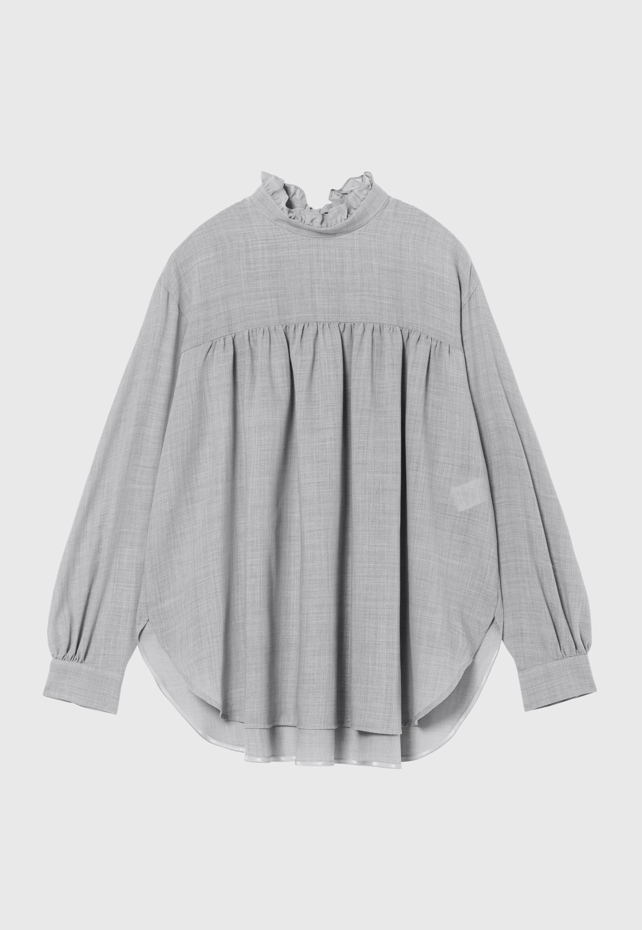WOOL VIYELLA BOW BLOUSE / ウールビエラボウブラウス 詳細画像 Gray 7