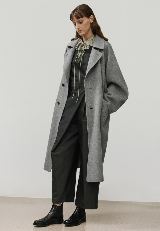 SHEER TAFFETA FRILL BLOUSE / シアータフタフリルブラウス 詳細画像 Gray 10