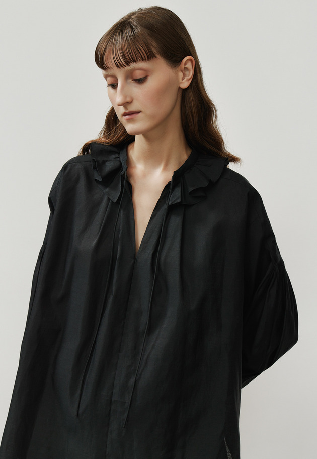 SHEER TAFFETA FRILL BLOUSE / シアータフタフリルブラウス 詳細画像 Black 5