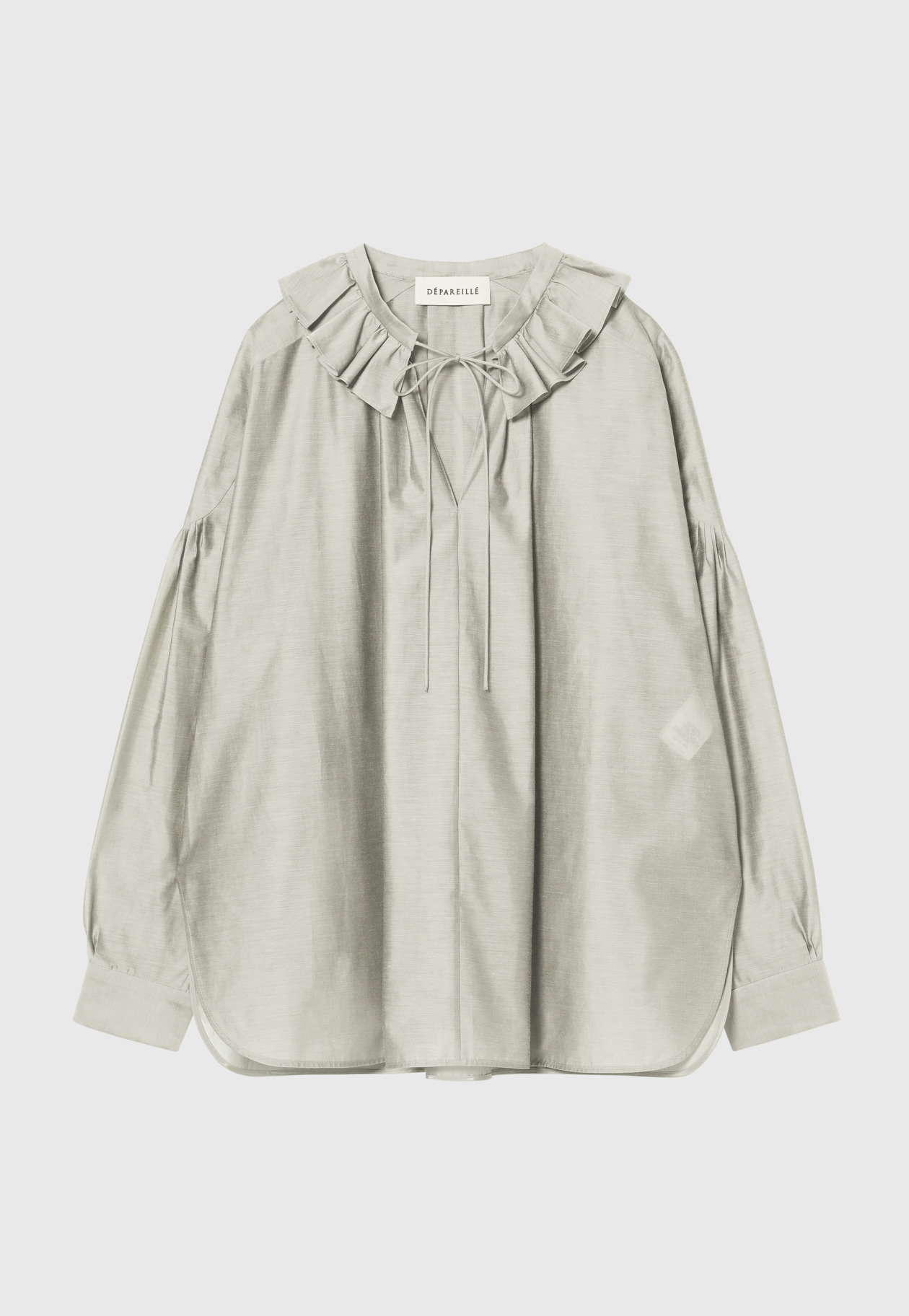 SHEER TAFFETA FRILL BLOUSE / シアータフタフリルブラウス 詳細画像 Gray 1