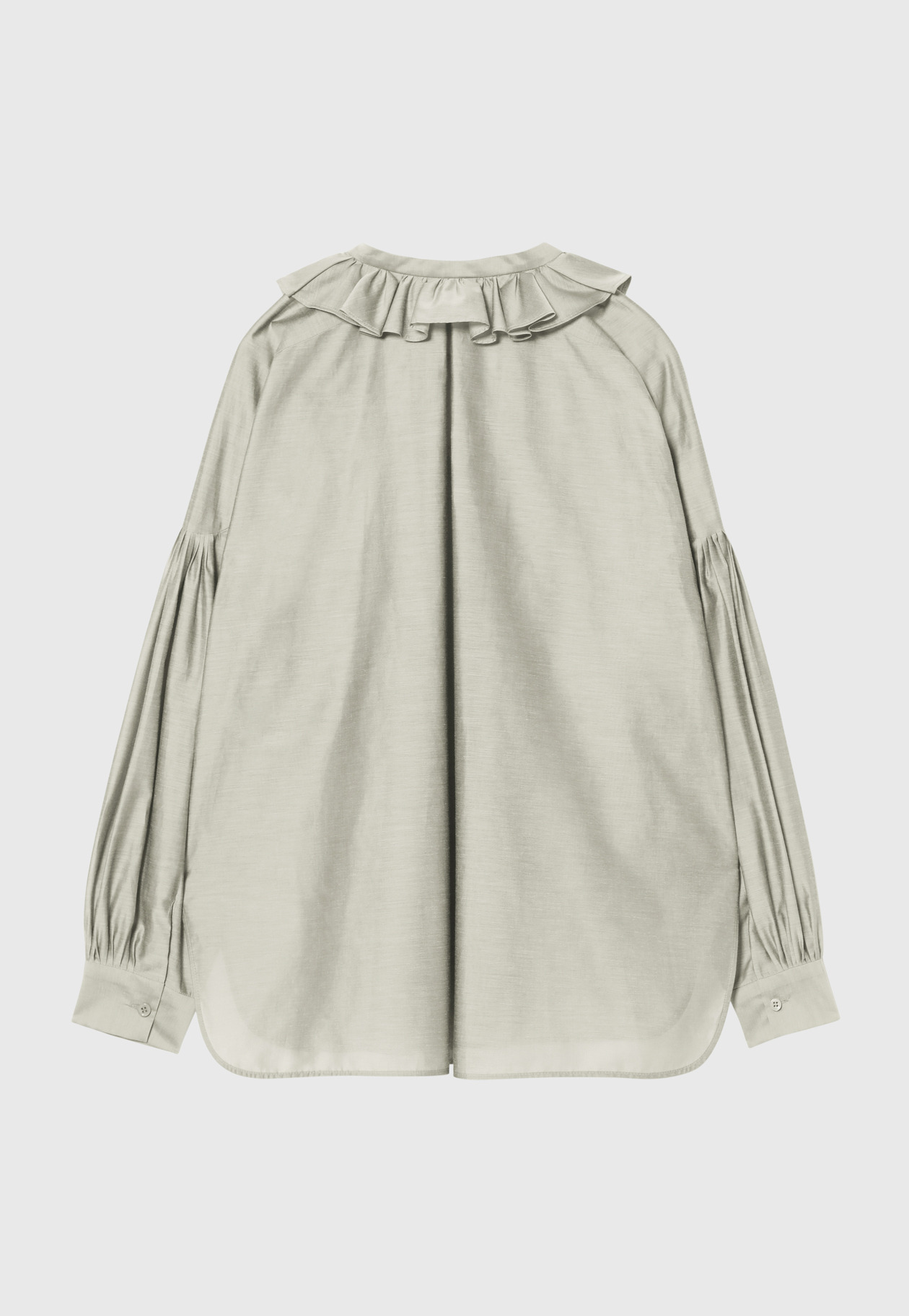 SHEER TAFFETA FRILL BLOUSE / シアータフタフリルブラウス 詳細画像 Gray 2
