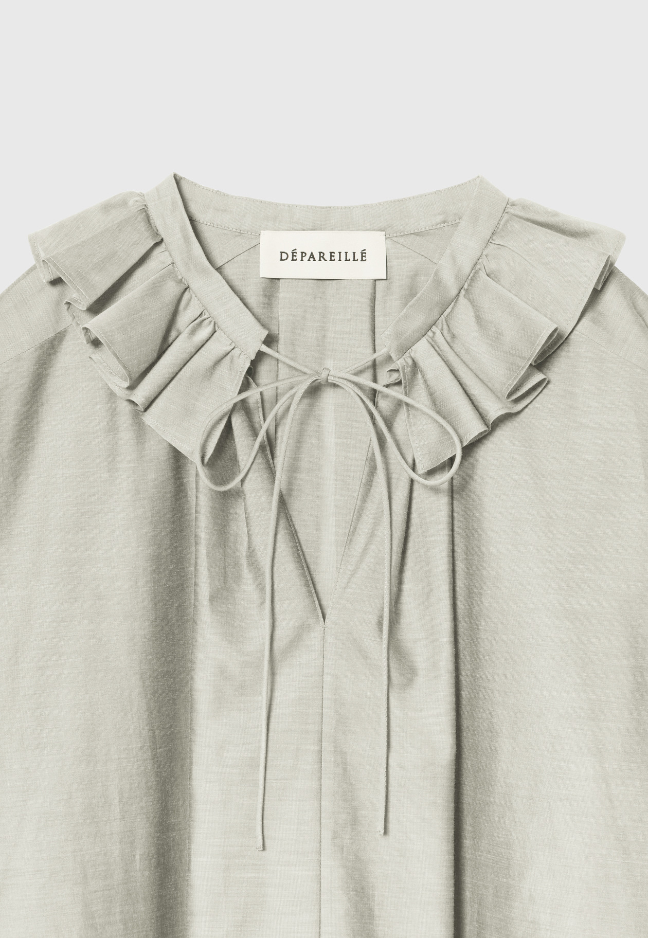 SHEER TAFFETA FRILL BLOUSE / シアータフタフリルブラウス 詳細画像 Gray 3