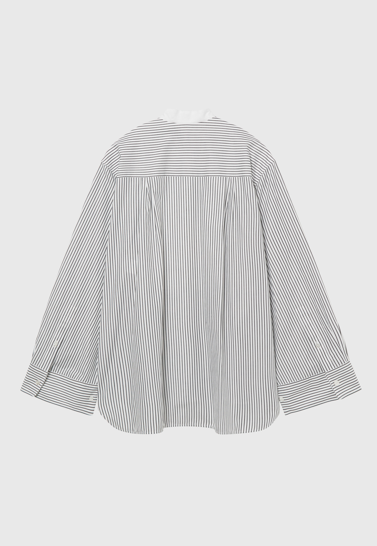 COTTON NO COLLAR BOSOM SHIRT / コットンノーカラーブザムシャツ 詳細画像 Black 8