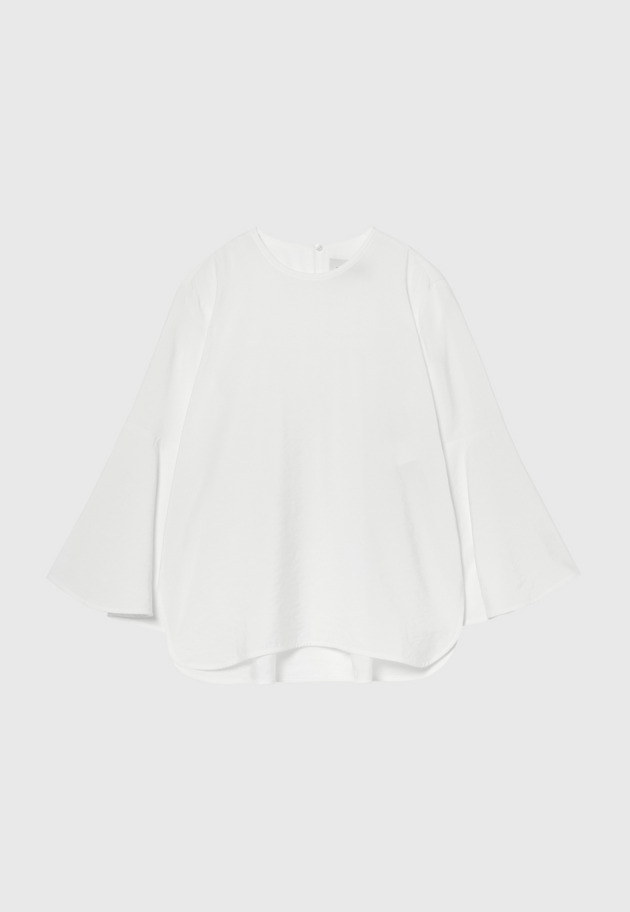 SILK FLARED SLEEVE BLOUSE / シルクフレアスリーブブラウス 詳細画像 White 5