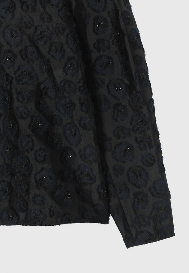 LAME FLOWER JACQUARD BLOUSE / ラメフラワージャガードブラウス 詳細画像 Black 12