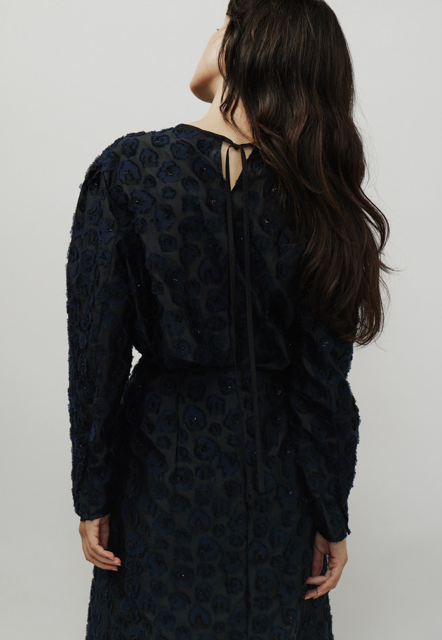 LAME FLOWER JACQUARD BLOUSE / ラメフラワージャガードブラウス 詳細画像 Black 7