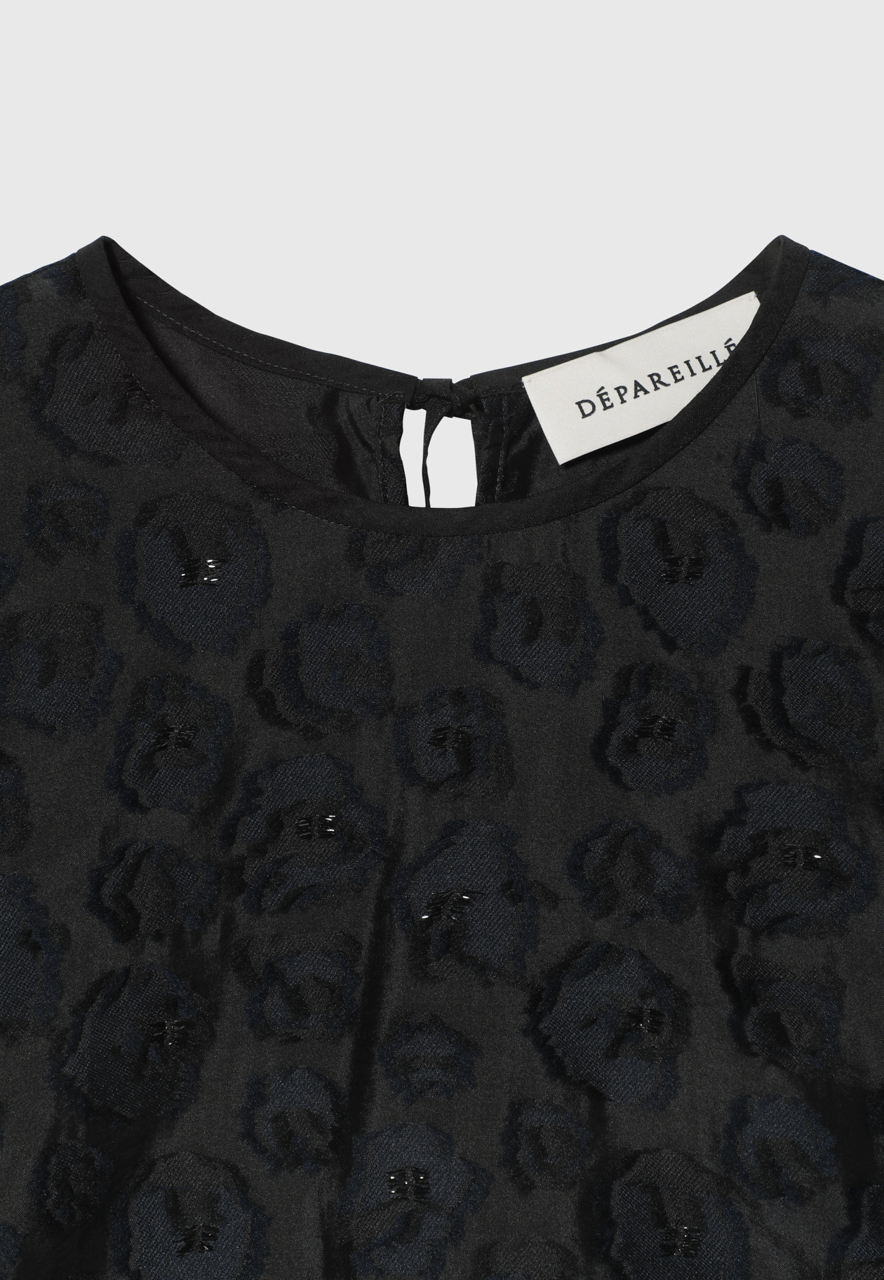 LAME FLOWER JACQUARD BLOUSE / ラメフラワージャガードブラウス 詳細画像 Black 10