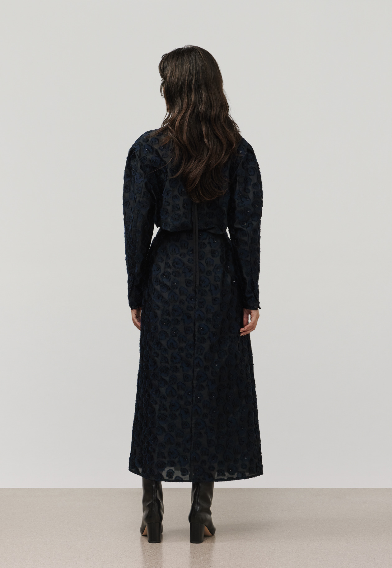 LAME FLOWER JACQUARD BLOUSE / ラメフラワージャガードブラウス 詳細画像 Black 3